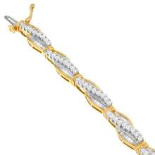 Load image into Gallery viewer, 14K Yellow Gold Round and Baguette Cut Winding Love Diamond Bracelet (3.00 cttw, H-I Color, SI1-SI2 Clarity)
