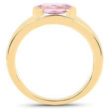 Load image into Gallery viewer, 14K Yellow Gold Plated 2.40 Carat Genuine Kunzite .925 Sterling Silver Ring
