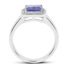 Load image into Gallery viewer, 1.12 Carat Genuine Tanzanite and White Topaz .925 Sterling Silver Ring
