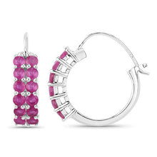Load image into Gallery viewer, 3.12 Carat Genuine Ruby .925 Sterling Silver Earrings
