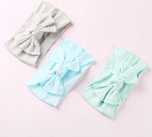 Load image into Gallery viewer, Modern Braid Nylon Bow Knot Solid Wide Nylon Headbands Turban Baby Girls Head Wrap For Girls
