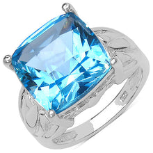 Load image into Gallery viewer, 10.30 Carat Genuine Swiss Blue Topaz .925 Sterling Silver Ring
