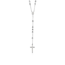 Load image into Gallery viewer, Rosary Chain and Large Bead Necklace in Sterling Silver
