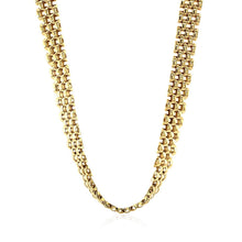 Load image into Gallery viewer, 14k Yellow Gold Fancy Polished Multi-Row Panther Link Necklace
