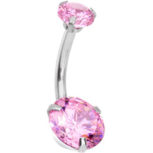Load image into Gallery viewer, Pink CZ Gem Icy Bling Dangle Belly Ring
