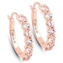 Load image into Gallery viewer, 18K Rose Gold Plated 1.68 Carat Genuine Morganite .925 Sterling Silver Earrings
