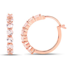 Load image into Gallery viewer, 18K Rose Gold Plated 1.68 Carat Genuine Morganite .925 Sterling Silver Earrings
