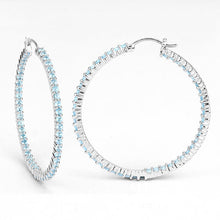 Load image into Gallery viewer, 3.60 Carat Genuine Swiss Blue Topaz .925 Sterling Silver Earrings
