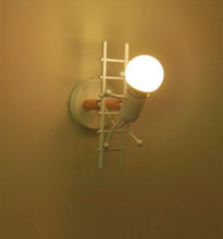 Load image into Gallery viewer, Modern Retro Cartoon Doll Sconce Lamp for Kids Baby Room Modern Nordic Luminaire Home Lighting Decoration WALL Sconce Child Climbing Ladder Lamp Descoration
