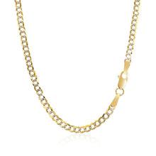 Load image into Gallery viewer, 2.6 mm 14k Two Tone Gold Pave Curb Chain

