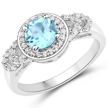 Load image into Gallery viewer, 3.24 Carat Genuine Blue Topaz and White Topaz .925 Sterling Silver Jewelry Set
