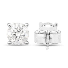 Load image into Gallery viewer, 0.80 Carat Genuine White Diamond 14K White Gold Earrings
