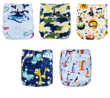 Load image into Gallery viewer, Modern Luxury Printed Baby Nappy 5pcs/Lot Washable Diapers Good Quality Pocket Diaper For Kids
