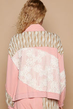 Load image into Gallery viewer, Modern Women Pink Applique Patchwork Zip-Up Jacket Artistic Details And Functional Design
