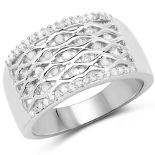Load image into Gallery viewer, 0.41 Carat Genuine White Diamond .925 Sterling Silver Ring
