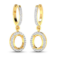 Load image into Gallery viewer, 0.32 Carat Genuine White Diamond 14K Yellow Gold Semi Mount Earrings - holds 8x6mm Oval Gemstones

