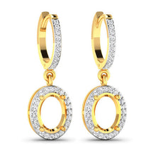 Load image into Gallery viewer, 0.32 Carat Genuine White Diamond 14K Yellow Gold Semi Mount Earrings - holds 8x6mm Oval Gemstones
