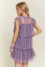 Load image into Gallery viewer, Layered Ruffled Cap Sleeve Mesh Dress For Women – Romantic Mesh Dress with Lace &amp; Ruffled Layers for Elegant Parties &amp; Special Events

