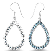 Load image into Gallery viewer, 4.32 Carat Genuine London Blue Topaz .925 Sterling Silver Earrings
