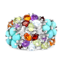 Load image into Gallery viewer, 4.03 Carat Genuine Multi Stones .925 Sterling Silver Ring
