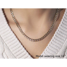 Load image into Gallery viewer, 5.7mm 14k Two Tone Gold Pave Curb Chain
