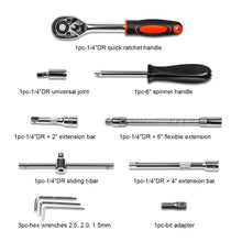 Load image into Gallery viewer, 46pc Ratchet &amp; Wrench Tool Set
