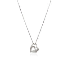 Load image into Gallery viewer, Sterling Silver Dual Heart Motif Pendant with Diamonds (.06 cttw)
