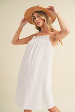 Load image into Gallery viewer, New Summer Embroidered Trim Gauze Square Neck Mini Cami Dress For Women –Elegant, Feminine &amp; Stylish for Summer
