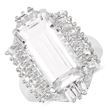 Load image into Gallery viewer, 9.77 Carat Genuine Crystal Quartz &amp; White Topaz .925 Sterling Silver Ring

