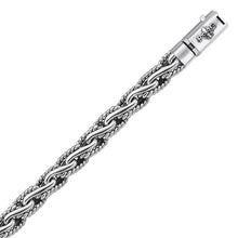 Load image into Gallery viewer, Oxidized Sterling Silver Men's Chain Bracelet in a Cable Motif
