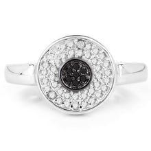 Load image into Gallery viewer, 0.20 Carat Genuine Black Diamond and White Diamond .925 Sterling Silver Ring
