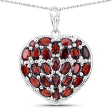 Load image into Gallery viewer, 6.98 Carat Genuine Garnet and White Topaz .925 Sterling Silver Pendant
