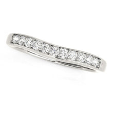 Load image into Gallery viewer, 14k White Gold Curved Diamond Wedding Band (1/4 cttw)
