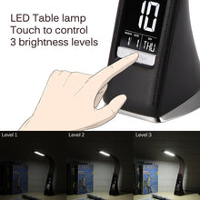 Load image into Gallery viewer, Eco-friendly LED Desk Lamp Multifunction Dimmable Reading Lamp With Calendar Temperature Alarm Clock for Office Bedroom Dorm Decorative Table Lamp Cute Study Lamps for Bedroom Décor
