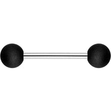 Load image into Gallery viewer, Black Silicone Coated Acrylic Ball End Barbell Tongue Ring
