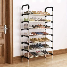 Load image into Gallery viewer, 7-Tier Iron Shoe Rack – Space-Saving, Floor-Standing
