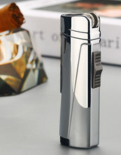 Load image into Gallery viewer, NEW Modern Luxury Grinding Wheel Three Torch Turbo Lighters For Cigarettes Accessories Cigar Smoking Lighters New Metal Design
