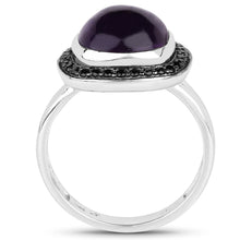 Load image into Gallery viewer, 5.25 Carat Genuine Amethyst &amp; Black Spinel .925 Sterling Silver Ring
