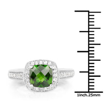 Load image into Gallery viewer, 1.67 Carat Genuine Chrome Diopside &amp; White Topaz .925 Sterling Silver Ring
