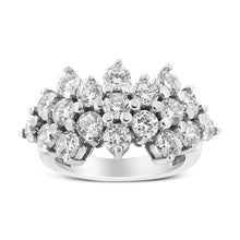 Load image into Gallery viewer, 14K White Gold 4.0 Cttw Diamond Multi Row Scatter Band Ring (I-J Color, I1-I2 Clarity) - Size 7
