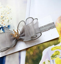Load image into Gallery viewer, Luxury Modern Pearl Handmade Baby Girls Bowknot Crown Headband Lace Elastic Hair Band Bow For Girls Baby
