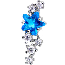Load image into Gallery viewer, 1/4 Blue CZ Gem Star Trail Cartilage Tragus Earring
