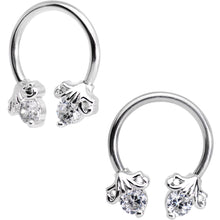 Load image into Gallery viewer, 16G Clear CZ Gem Flower Horseshoe BCR Captive Ring Set of 4
