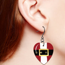 Load image into Gallery viewer, Christmas Santa Suit Heart Fishhook Dangle Earrings
