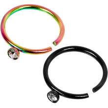 Load image into Gallery viewer, 20G 5/16 Clear Gem Multi Color Seamless Circular Ring Set of 5

