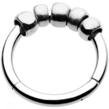 Load image into Gallery viewer, 5/16 Silver Tone Classic Bead Hinged Segment Ring Circular Barbell
