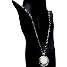 Load image into Gallery viewer, Handmade White Faux Opal Starry Universe Silver Plated Chain Necklace
