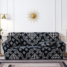 Load image into Gallery viewer, Elastic Plain Floral Printing  Sofa Cover Stretch for Living Room Couch Cover Chair Protector 1/2/3/4 Seater Printed Couch Cover for 3 Cushion Couch  Floral Pattern Sofa Cover with Separate Cushion Cover Pieces Stretch Sofa Slipcover
