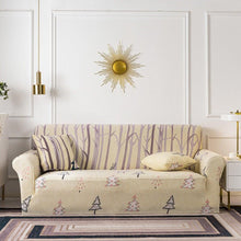 Load image into Gallery viewer, Elastic Plain Floral Printing  Sofa Cover Stretch for Living Room Couch Cover Chair Protector 1/2/3/4 Seater Printed Couch Cover for 3 Cushion Couch  Floral Pattern Sofa Cover with Separate Cushion Cover Pieces Stretch Sofa Slipcover
