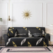Load image into Gallery viewer, Elastic Plain Floral Printing  Sofa Cover Stretch for Living Room Couch Cover Chair Protector 1/2/3/4 Seater Printed Couch Cover for 3 Cushion Couch  Floral Pattern Sofa Cover with Separate Cushion Cover Pieces Stretch Sofa Slipcover
